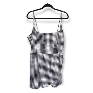 Abercrombie & Fitch Women's Navy and White Gingham Strappy Dress Size XL